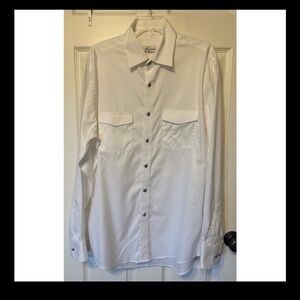 Acorn by Bob Gaddeder White Western Silver Button Shirt